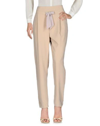 Shop Atos Lombardini Casual Pants In Beige