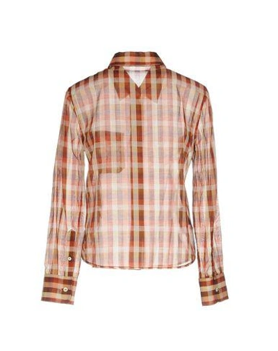 Shop Miu Miu Checked Shirt In Maroon