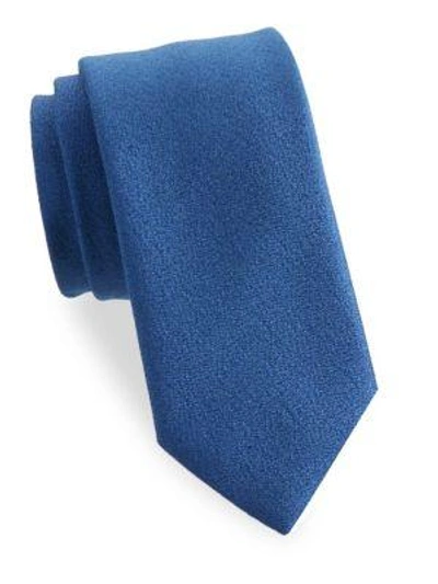 Shop Charvet Textured Wool Tie In Blue