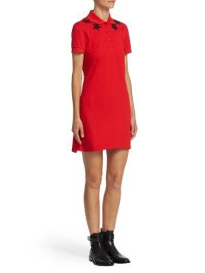 Shop Givenchy Cotton Star Dress In Red Black