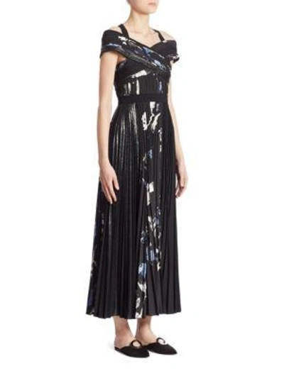 Shop Proenza Schouler Cross-front Halter Dress In Black Multi