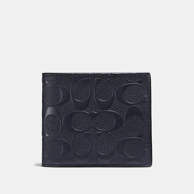 Shop Coach 3-in-1 Wallet In Signature Leather In Midnight