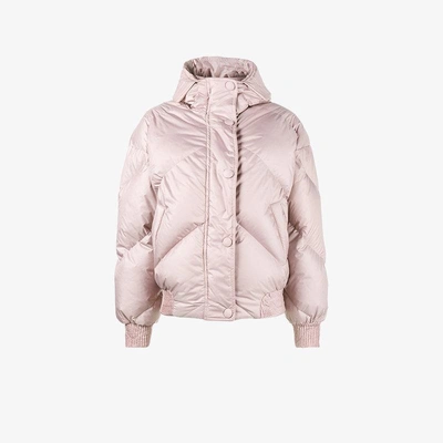 Shop Ienki Ienki Pink Dunlope Puffer Jacket With Hood In Pink&purple