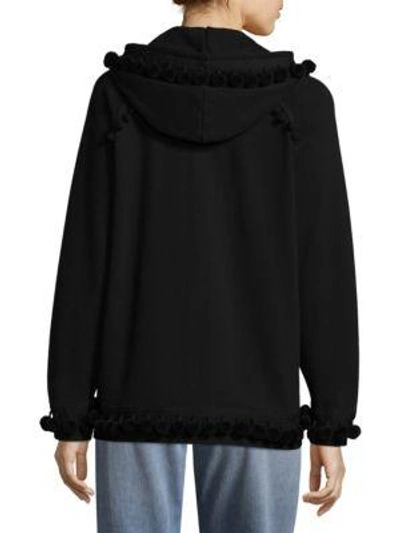 Shop Marc Jacobs Pom-pom Trim Hoodie In Black