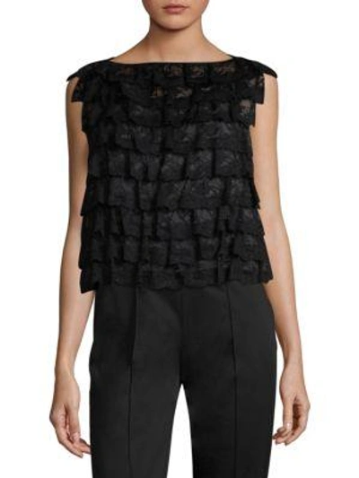 Shop Marc Jacobs Ruffle Lace Shell Top In Black