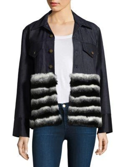 Shop Harvey Faircloth Faux Fur Denim Jacket