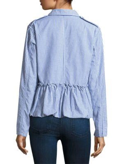 Shop Harvey Faircloth Striped Bubble Cotton Jacket
