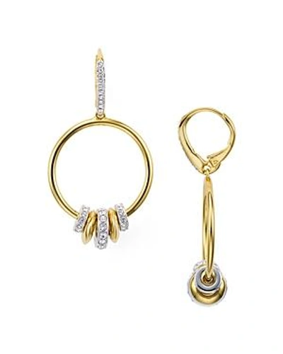 Shop Nadri Milo Spindle Hoop Earrings In Gold/silver