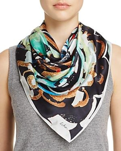 Shop Echo Folklore Paisley Silk Square Scarf - 100% Exclusive In Navy/multi