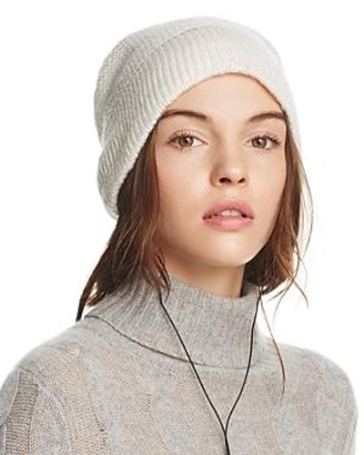 Shop Rebecca Minkoff Beanie With Wired Headphones In Ivory