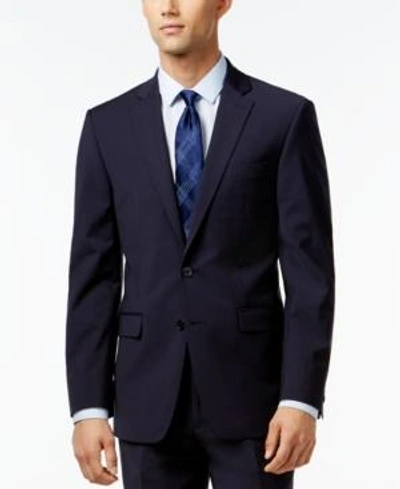 Shop Calvin Klein Men's Slim-fit Wool Infinite Stretch Suit Jacket In Navy