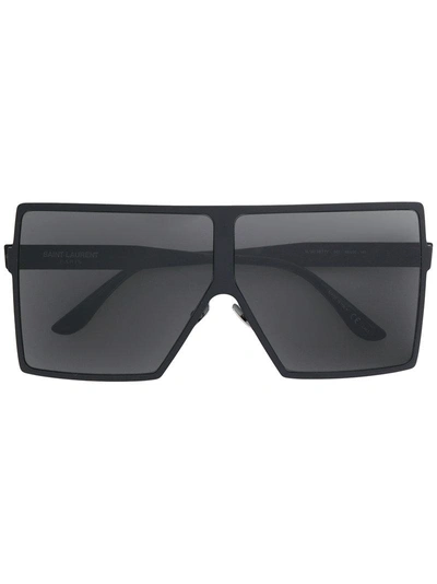 Shop Saint Laurent Eyewear Betty Shield Sunglasses - Black