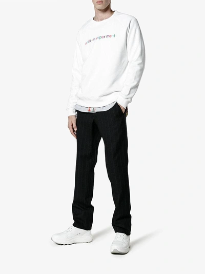 Shop Uniform Experiment Logo Print Sweatshirt In White