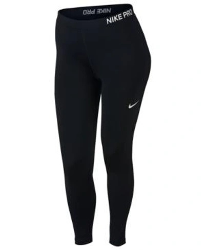 Shop Nike Plus Size Pro Leggings In Black/white