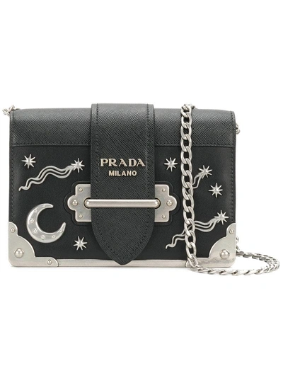 Prada Cahier Small Stars Moon Trunk Crossbody Bag In Black | ModeSens