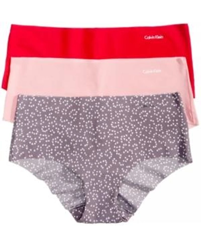 Shop Calvin Klein Women's Invisibles 3-pack Hipster Underwear Qd3559 In Multi