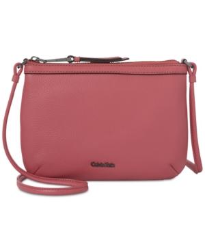 calvin klein carrie pebble leather crossbody
