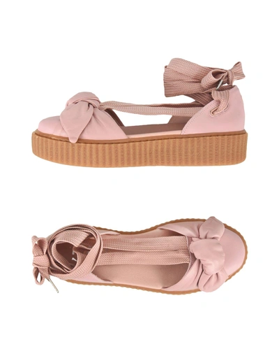 Fenty X Puma 30mm Bow Creeper Lace Up Sandal Sneakers In Pink & Purple |  ModeSens