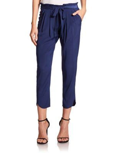 Shop Ramy Brook Allyn Silk-blend Pants In Black