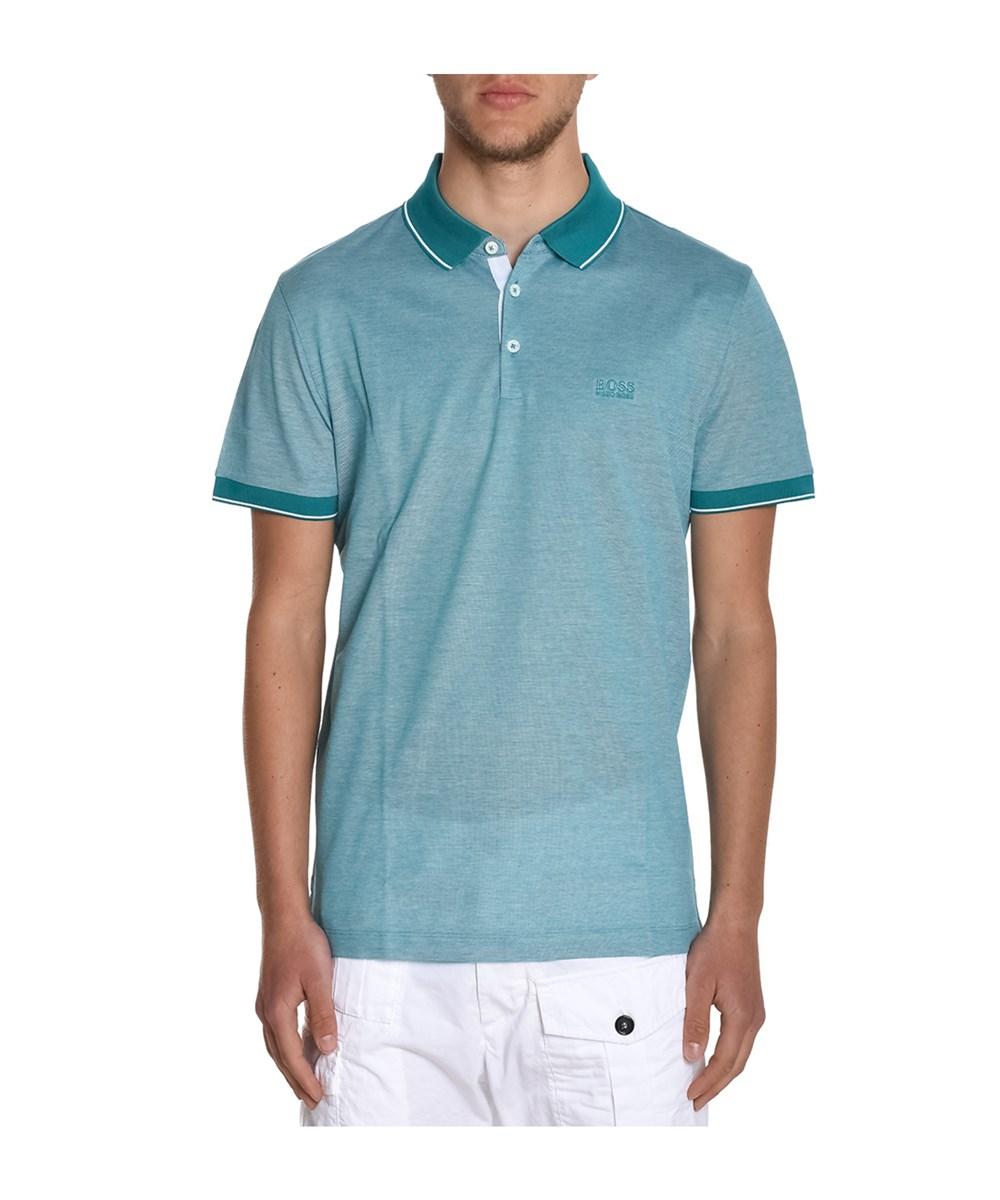 Hugo Boss Men's Light Blue Cotton Polo 