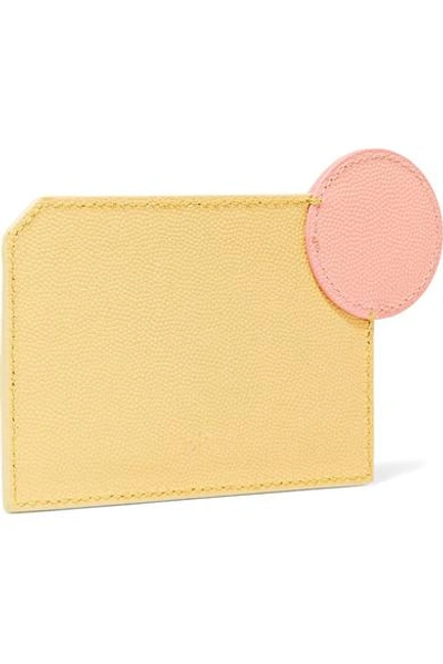 Shop Roksanda Color-block Textured-leather Cardholder In Pastel Yellow
