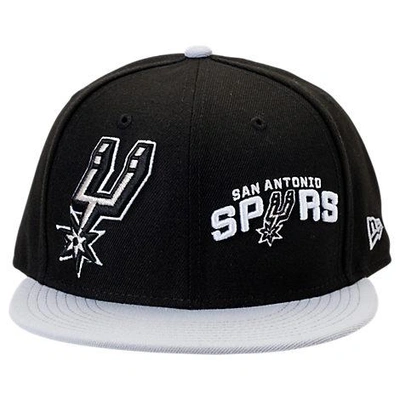 Shop New Era San Antonio Spurs Nba Y2k Double Whammy 9fifty Snapback Hat, Black