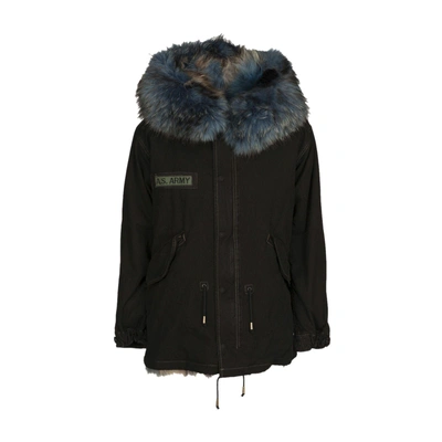 Shop As65 Fur-trim Zipped Jacket In Black