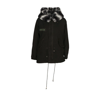 Shop As65 A.s. Army Short Parka In Black