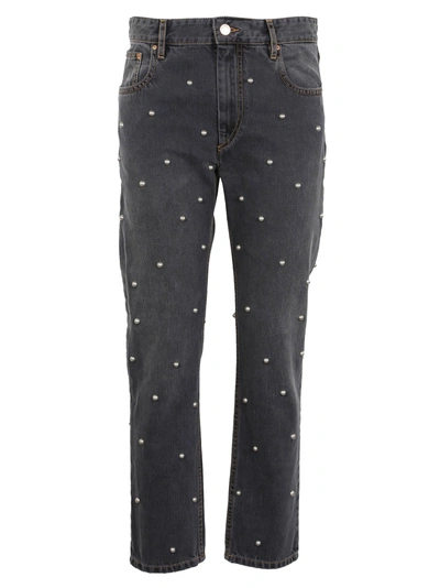 Shop Isabel Marant Étoile Isabel Marant Pearl Detailed Jeans In Grigio