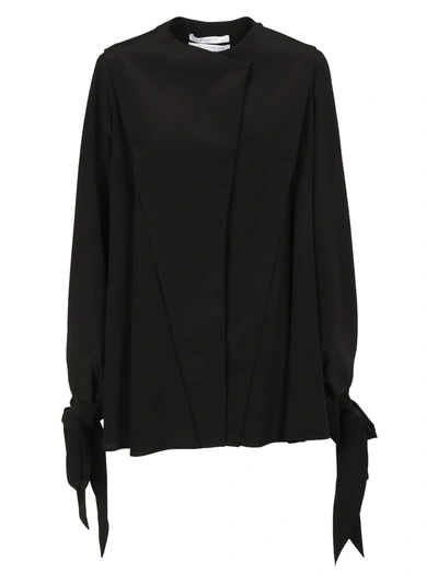 Shop Givenchy Bow-tied Sleeve Blouse In Nero