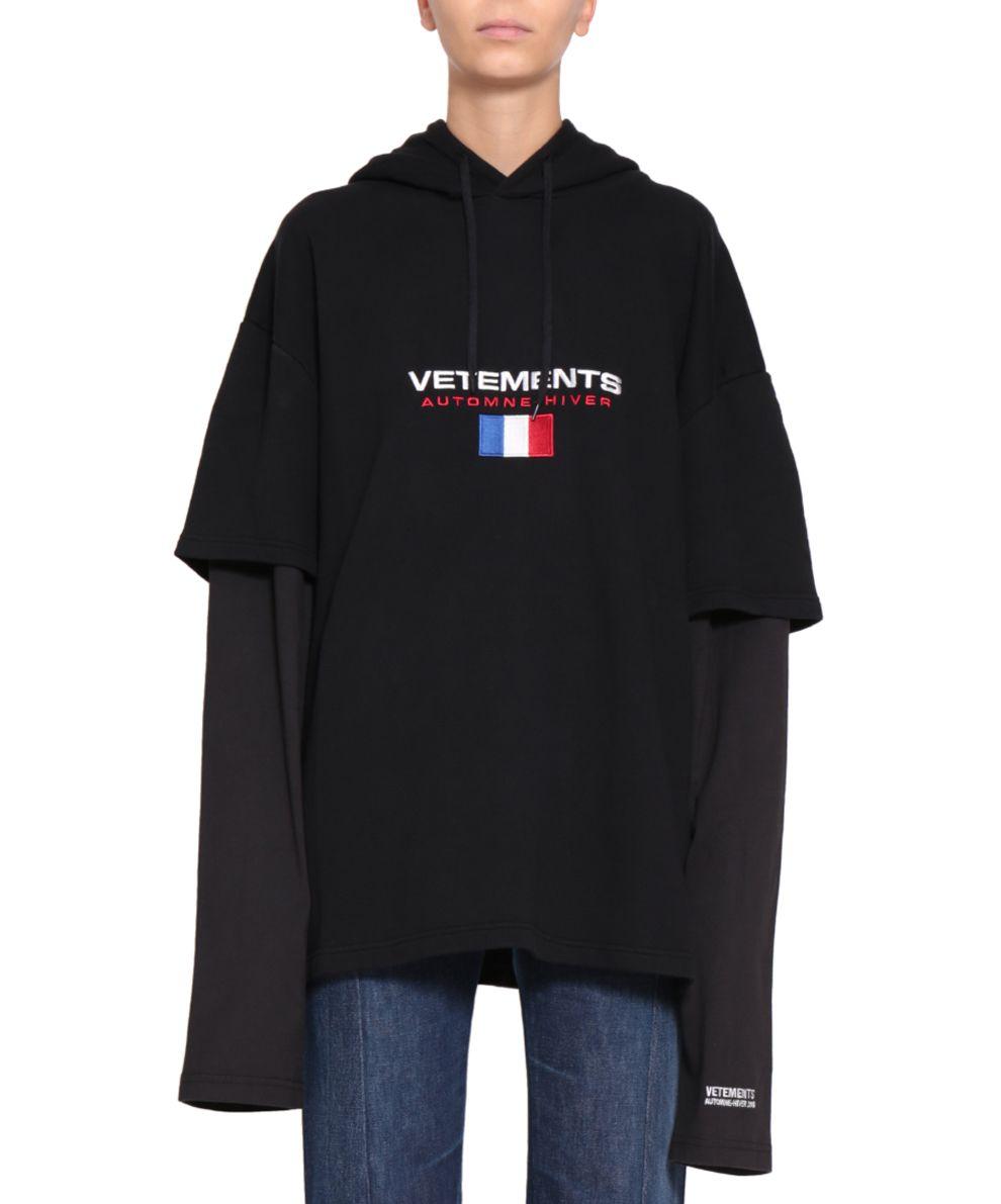 vetements tommy hilfiger double sleeve hoodie