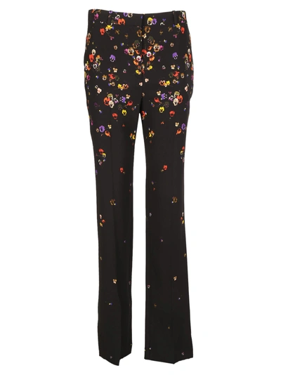 Shop Givenchy Floral Tailored Trousers In Nero