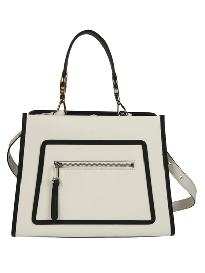 Shop Fendi Runaway Shoulder Bag In Bianco-nero