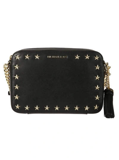 Shop Michael Michael Kors Ginny Star Stud Crossbody Bag In Nero