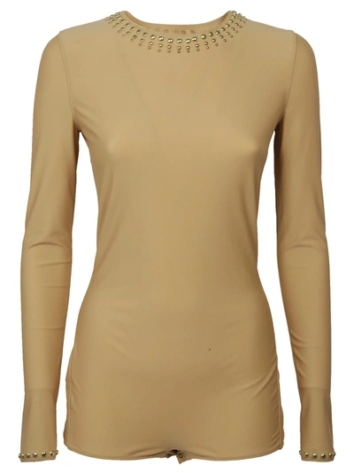 Shop Maison Margiela Studded Body Top In Cappuccino