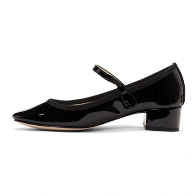 Shop Repetto Black Patent Rose Mary Jane Heels