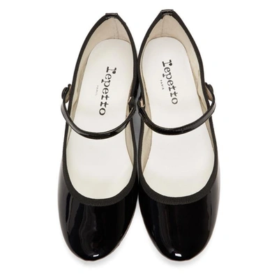 Shop Repetto Black Patent Rose Mary Jane Heels