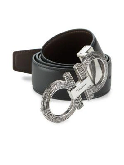 Men's Reversible Leather Gancini-Buckle Belt