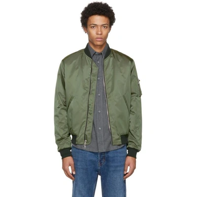 Shop John Elliott Green Bogota Bomber Jacket In Olive