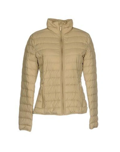 Shop Armani Jeans Down Jacket In Beige