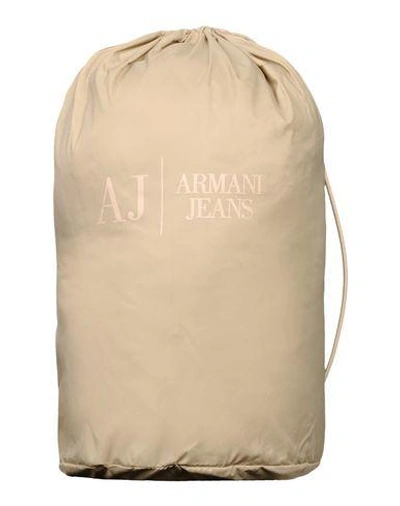 Shop Armani Jeans Down Jacket In Beige