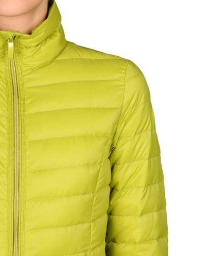 Shop Armani Jeans Down Jackets In Acid Green
