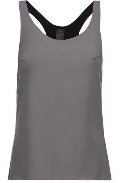 Shop Norma Kamali Woman Reversible Stretch Tank Gray