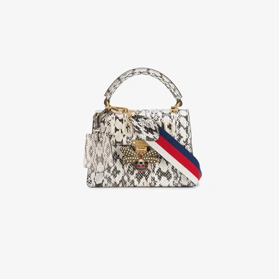 Shop Gucci Queen Margaret Snakeskin Top Handle Bag In Multicolour