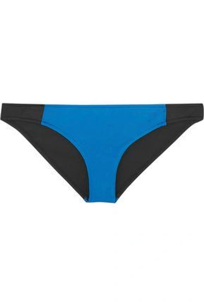 Shop Stella Mccartney Woman Iconic Color-block One-shoulder Bikini Royal Blue