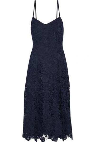 Shop Alice And Olivia Woman Guipure Lace Dress Midnight Blue