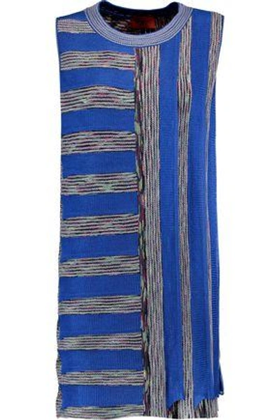 Shop Missoni Woman Ribbed Wool-blend Mini Dress Indigo