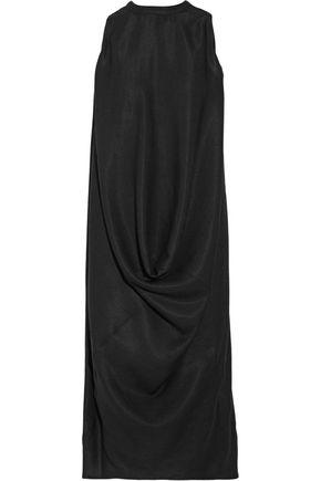 Rick Owens Woman Draped Silk And Wool-blend Dress Black | ModeSens