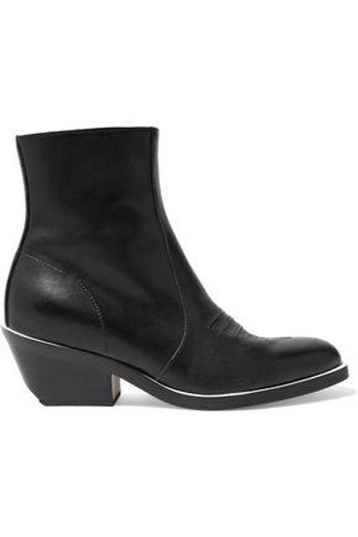 Shop Rag & Bone Woman Steele Leather Ankle Boots Black