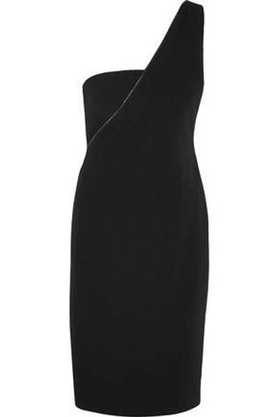 Shop Tom Ford Woman One-shoulder Stretch-cady Dress Black